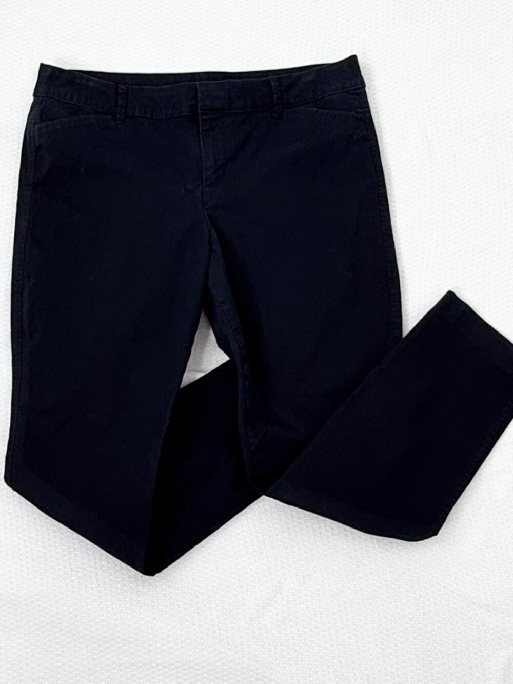 Old Navy Pixie Chino Pants Womens 12 Black Jack Straight Leg Mid Rise Dress Pant